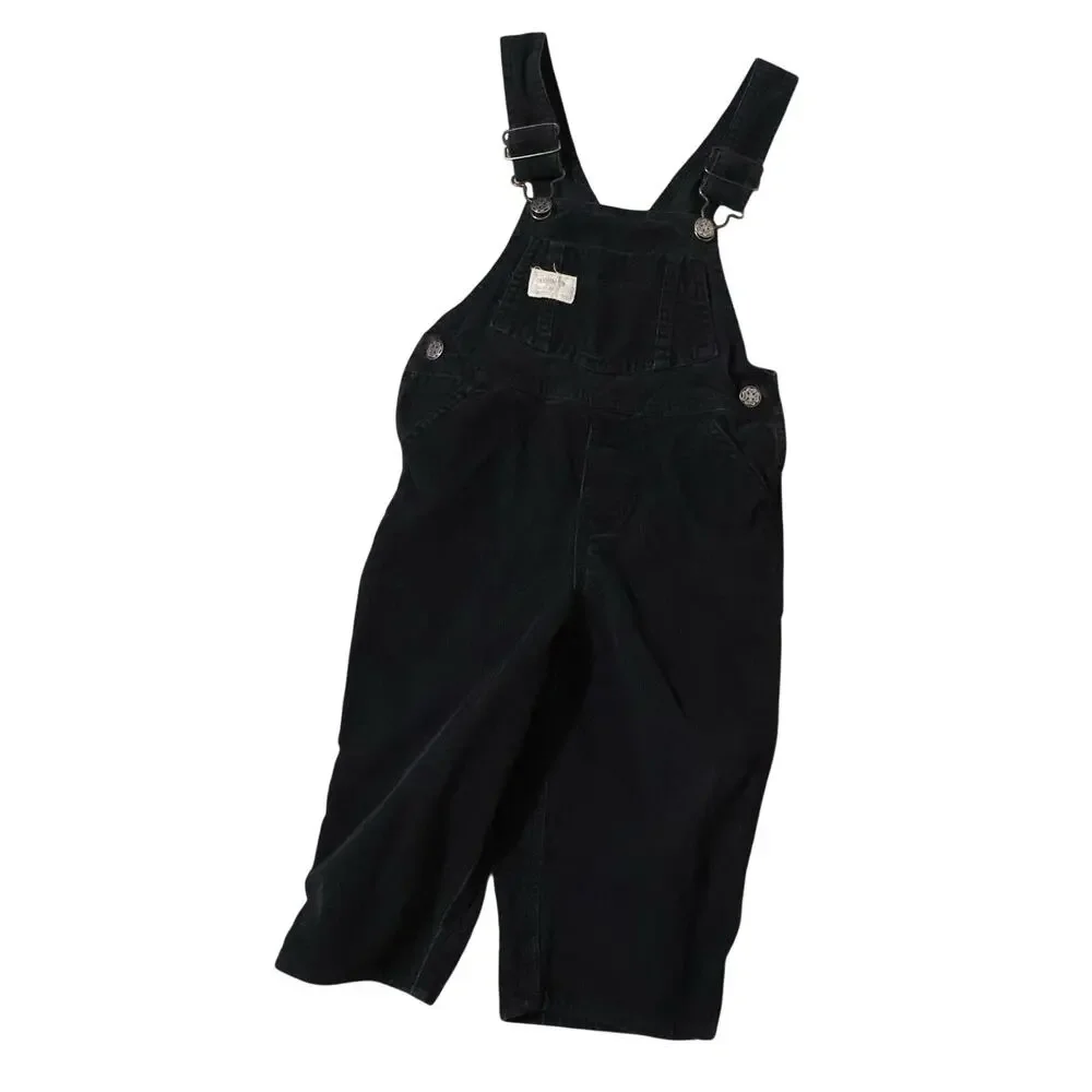 Vintage Oshkosh Workwear Dark Gray Corduroy Overalls 2/2T